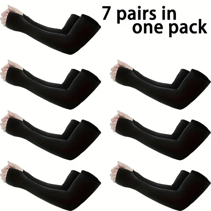 7-Pair Pack for Men and Women Cool Arm Sleeves, Summer Cycling Driving Sleeves, Breathable and Stretchable, Black 7-Pair Set, Made of Nylon
7-Pair Pack for Men and Women Cool Arm Sleeves, Summer Cycling Driving Sleeves, Breathable and Stretchable, Black 7-Pair Set, Made of Nylon