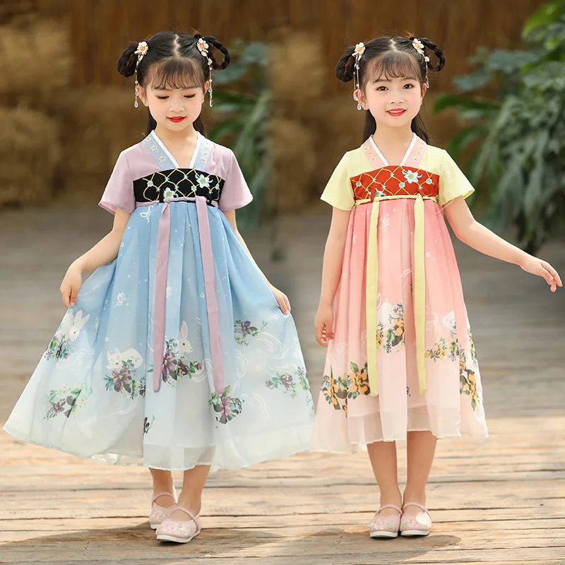 New Girl Chinese Style Embroidery Ancient Fluffy Hanfu Kids Sweet Lovely Princess Skirt Party Evening Performance Dress Vestido
New Girl Chinese Style Embroidery Ancient Fluffy Hanfu Kids Sweet Lovely Princess Skirt Party Evening Performance Dress Vestido