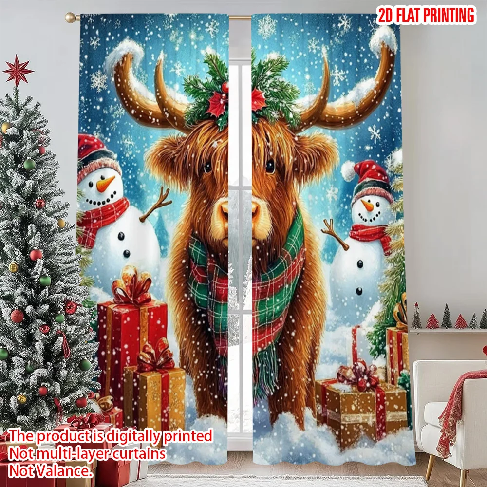 2pcs 2D flat printing Christmas Drapes Highland Cow and Snowman Christmas Versatile Polyester Without Electricity Party
2pcs 2D flat printing Christmas Drapes Highland Cow and Snowman Christmas Versatile Polyester Without Electricity Party