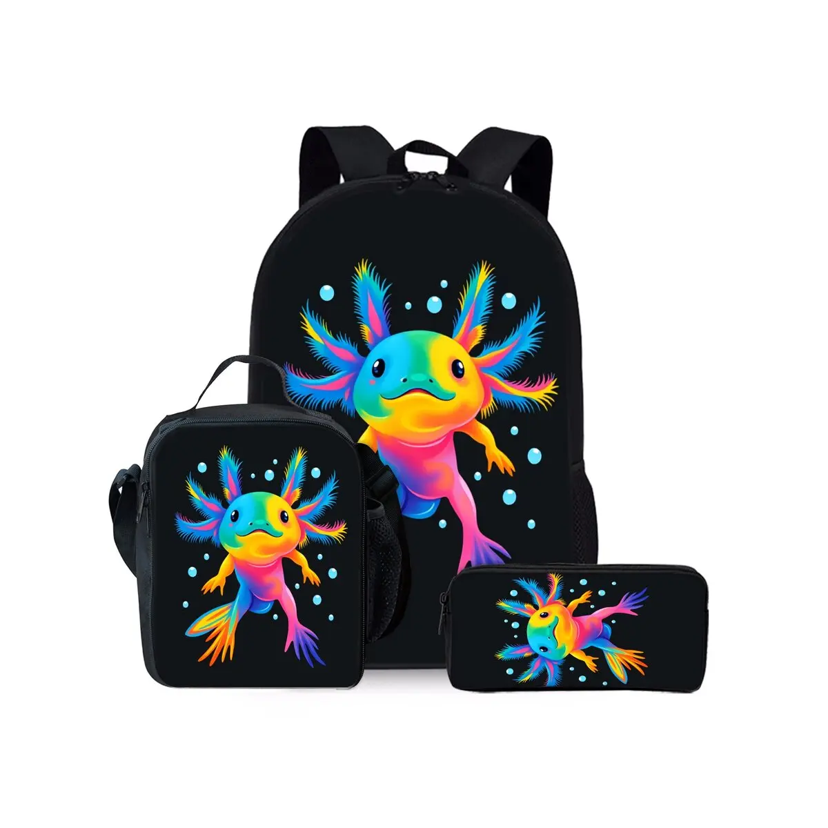 Mexican axolotl Print Three Piece Backpacks Set for Boy and Girls Best Gifts 2D Flat Cartoon School Bag for Children
Mexican axolotl Print Three Piece Backpacks Set for Boy and Girls Best Gifts 2D Flat Cartoon School Bag for Children