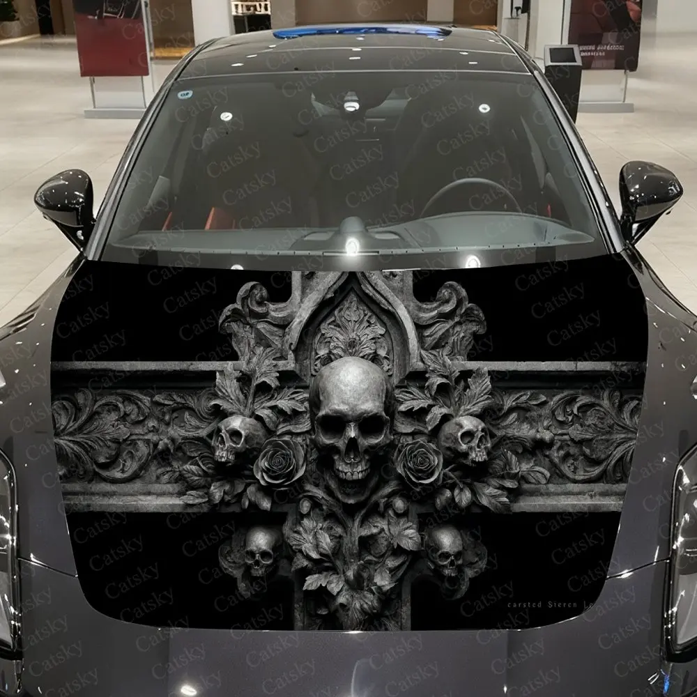 Dark Rose & Skull Cross Car Vinyl Wrap, PVC Waterproof Car Hood Sticker, Self-Adhesive Scratch-Resistant Stickers
Dark Rose & Skull Cross Car Vinyl Wrap, PVC Waterproof Car Hood Sticker, Self-Adhesive Scratch-Resistant Stickers