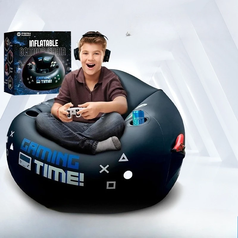 Kids' Mobile Inflatable Lazy Sofa Gaming Chair with Cup Holder and Side Pockets, Black Style
Kids' Mobile Inflatable Lazy Sofa Gaming Chair with Cup Holder and Side Pockets, Black Style