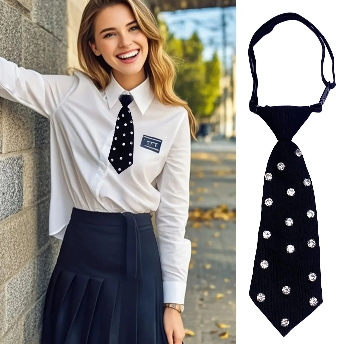 Сплошная цветная длинная резинка ручной работы, которую можно использовать в качестве галстука, в сочетании с жемчугом и бриллиантами, подходит для повседневной модной одежды, униформы и выступления.
Сплошная цветная длинная резинка ручной работы, которую можно использовать в качестве галстука, в сочетании с жемчугом и бриллиантами, подходит для повседневной модной одежды, униформы и выступления.