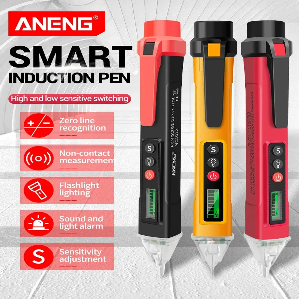 ANENG VC1010 Smart Induction Pen 12-1000V AC/DC Voltage Detectors Non-Contact Induction Find Breakpoint Detection Tester Tools
ANENG VC1010 Smart Induction Pen 12-1000V AC/DC Voltage Detectors Non-Contact Induction Find Breakpoint Detection Tester Tools