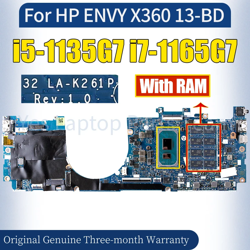 LA-K261P For HP ENVY X360 13-BD Laptop Mainboard i5-1135G7 i7-1165G7 With RAM M15287-601 Notebook Motherboard 100% Tested
LA-K261P For HP ENVY X360 13-BD Laptop Mainboard i5-1135G7 i7-1165G7 With RAM M15287-601 Notebook Motherboard 100% Tested