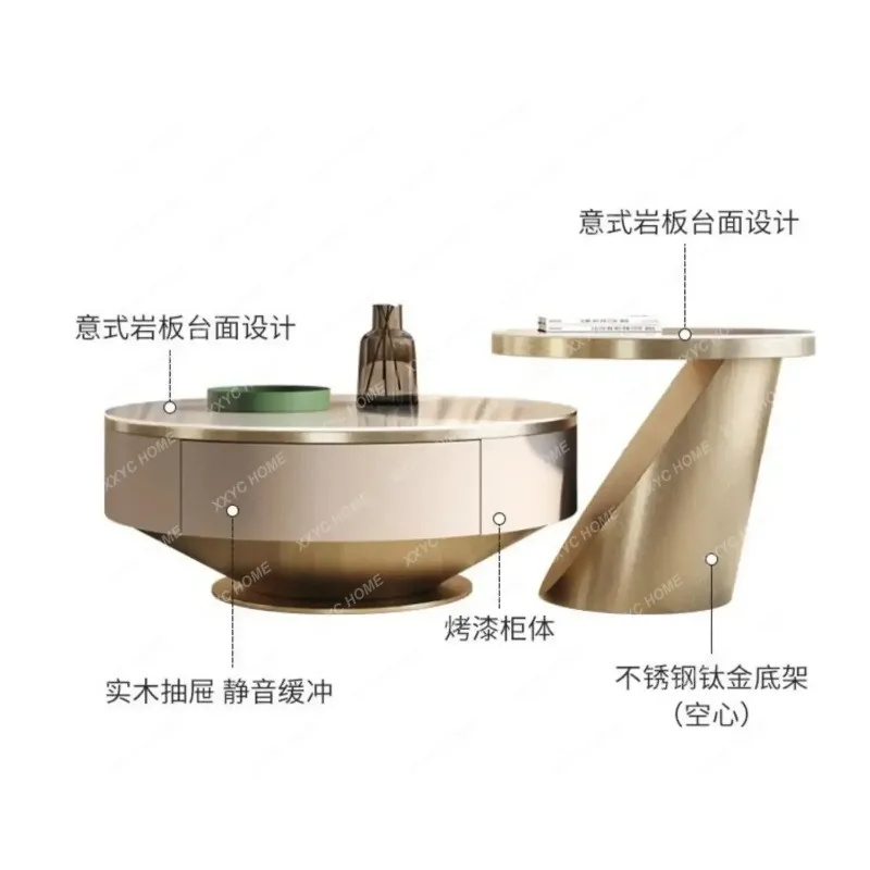 light luxury high-end rock slab coffee table TV cabinet combination size round living room
light luxury high-end rock slab coffee table TV cabinet combination size round living room