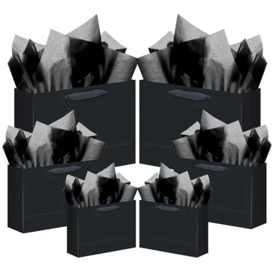 Black Gift Bags with Tissue Paper Mulit Assorted Sizes 24PCS Present Party Birthday Bags 4pcs Large 13", 10pcs Medium 9", 10pcs
Black Gift Bags with Tissue Paper Mulit Assorted Sizes 24PCS Present Party Birthday Bags 4pcs Large 13", 10pcs Medium 9", 10pcs