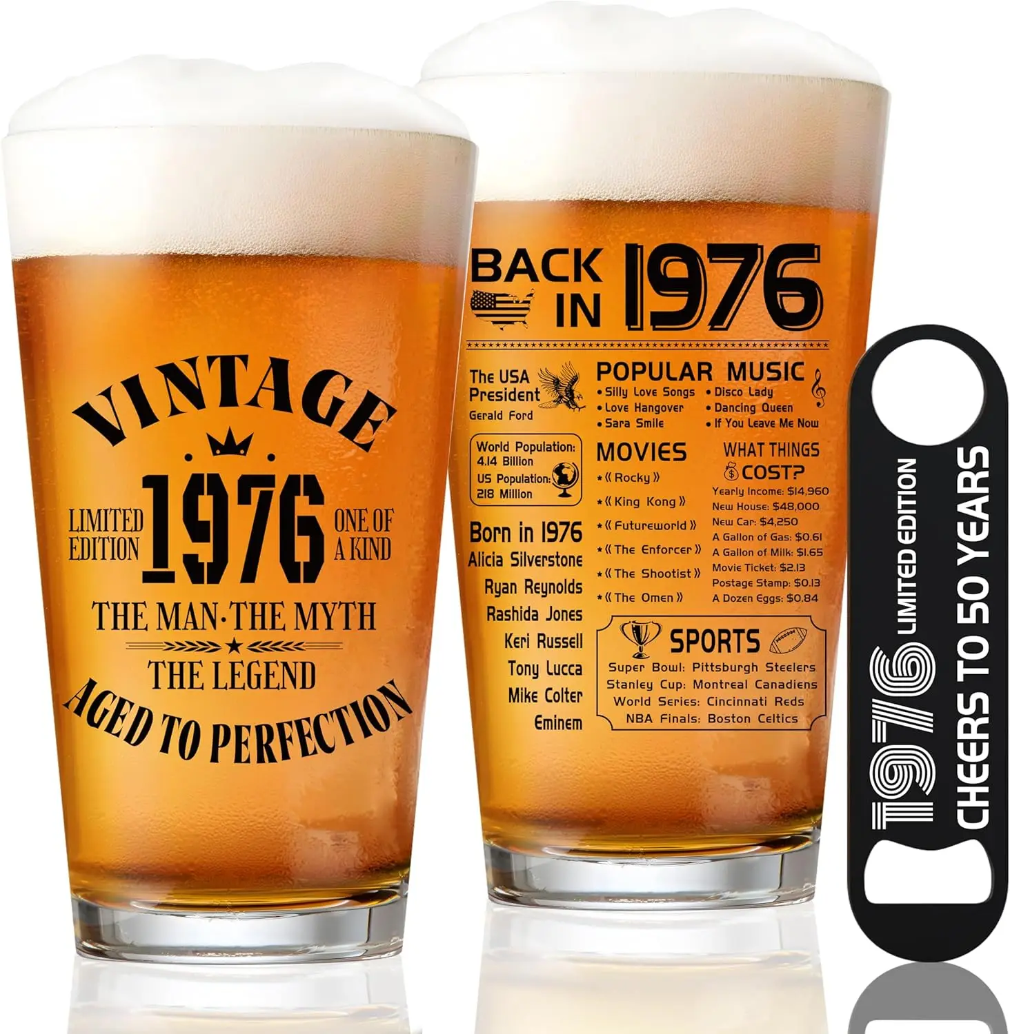 50th Birthday Gifts for Men, 1976 Beer Glass 16oz, Vintage Decor, Funny Dad Present
50th Birthday Gifts for Men, 1976 Beer Glass 16oz, Vintage Decor, Funny Dad Present