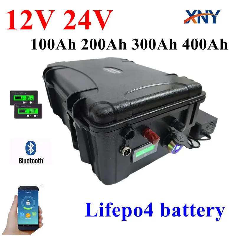 12V 24V 100Ah 120AH 150AH 200AH 300Ah 400Ah Lifepo4 lithium iron phosphate battery pack bluetooth BMS for boat solar system
12V 24V 100Ah 120AH 150AH 200AH 300Ah 400Ah Lifepo4 lithium iron phosphate battery pack bluetooth BMS for boat solar system