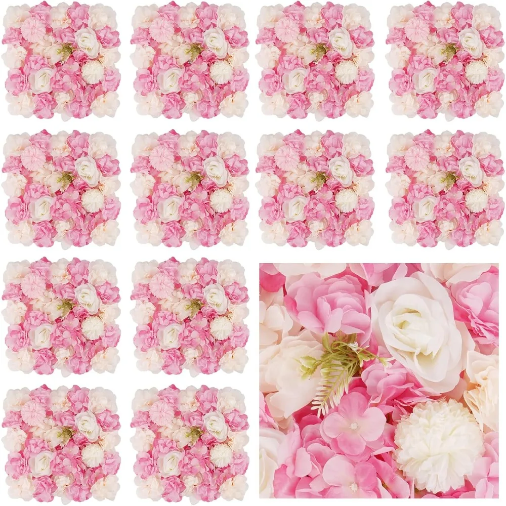 12-Piece Artificial Flower Wall Panels, 15x15 Inch, Pink & White Roses, Home Party Wedding Decor
12-Piece Artificial Flower Wall Panels, 15x15 Inch, Pink & White Roses, Home Party Wedding Decor