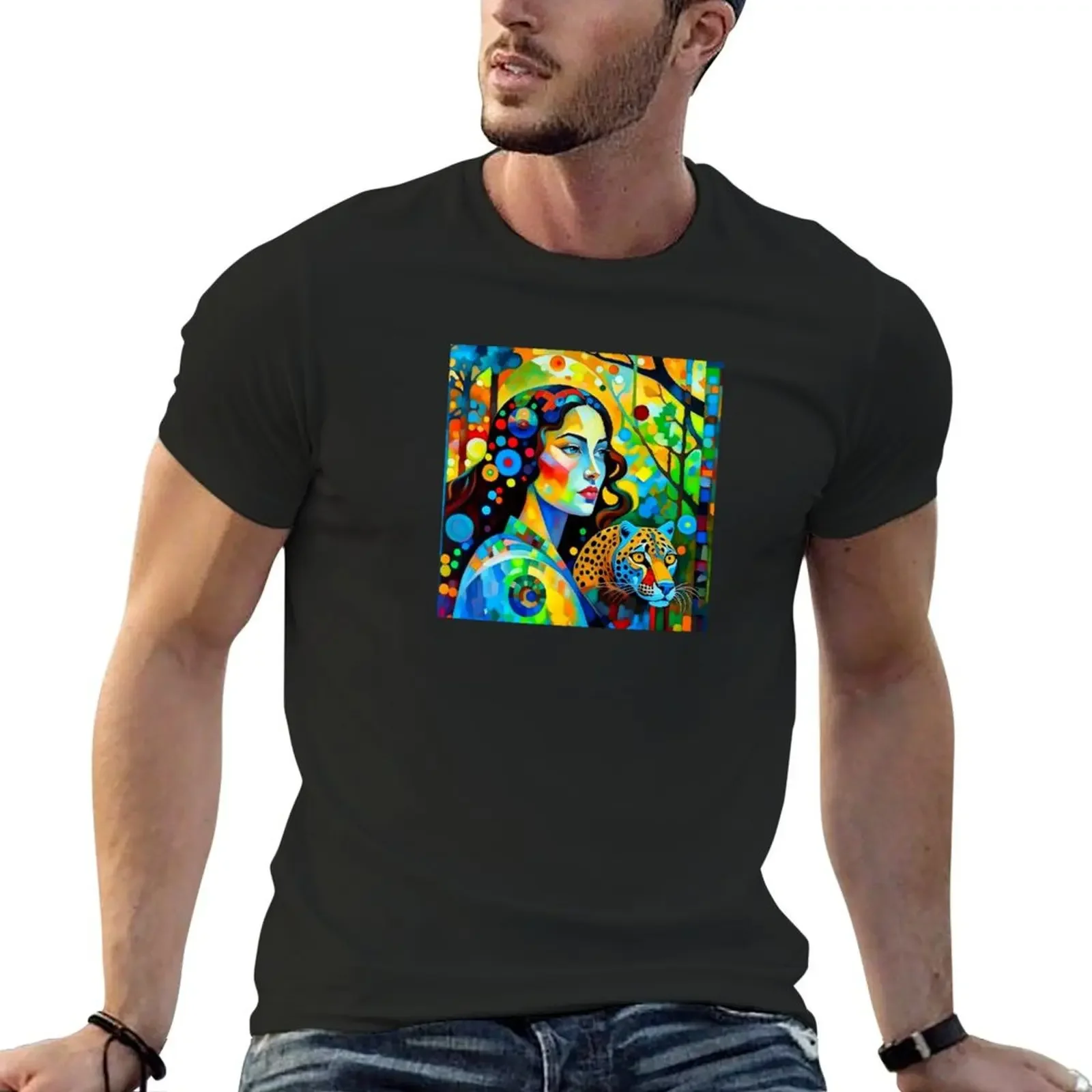 A woman and a leopard. T-Shirt graphic t shirt vintage blacks boys animal print heavyweight t shirts for men
A woman and a leopard. T-Shirt graphic t shirt vintage blacks boys animal print heavyweight t shirts for men