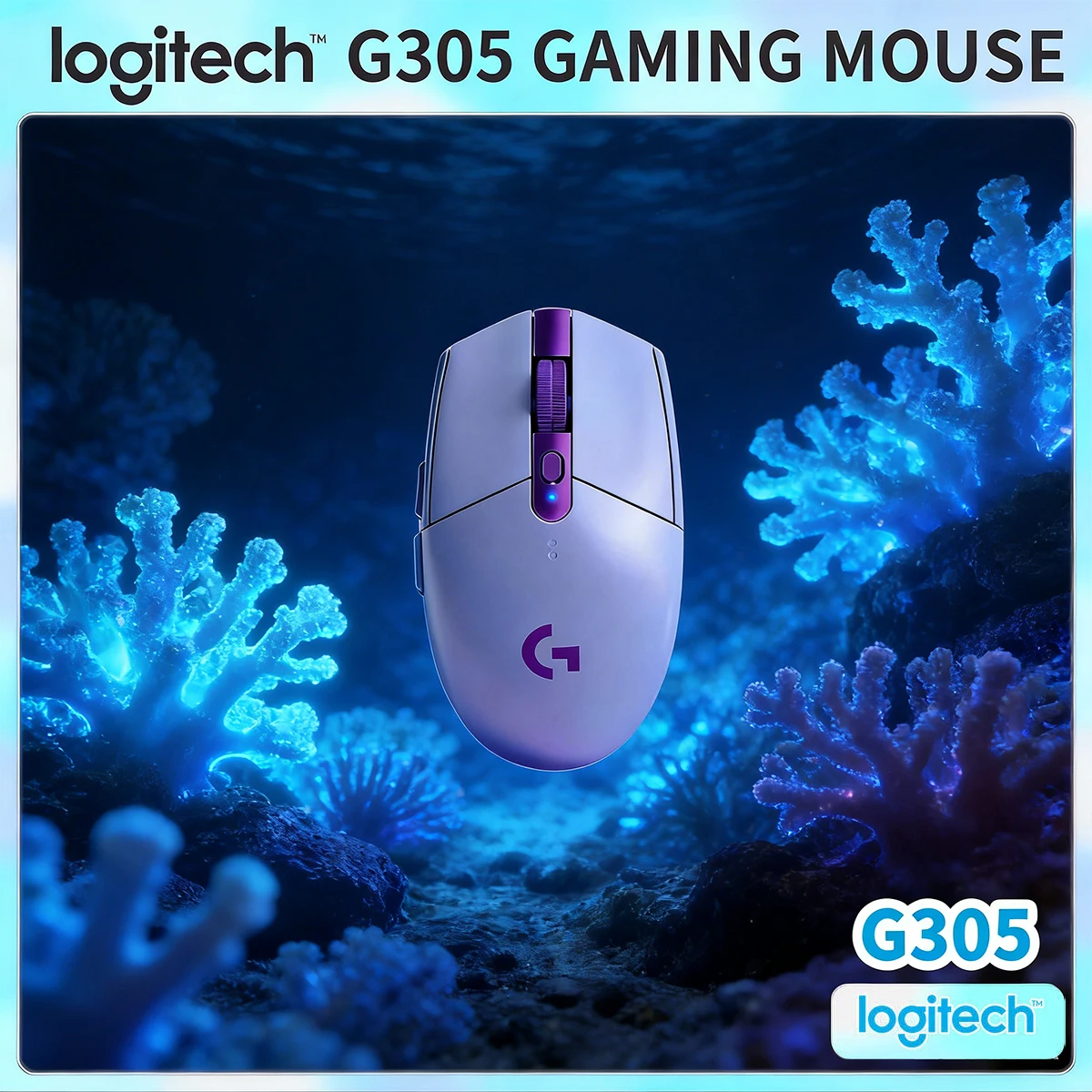 Logitech G305 Wireless Gaming Mouse 12000 DPI HERO Precise Tracking 6 Customizable Buttons Ergonomic Grip Shape, Suitable for PC
