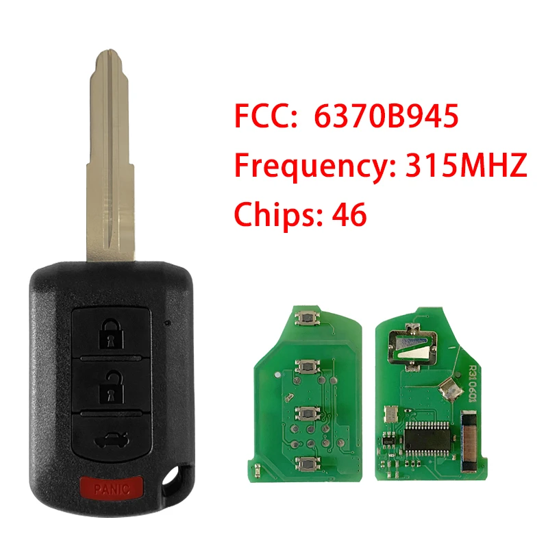 CN011032 46 Chip 315NHZ FCC 6370B945 For 2015 - 2017 MITSUBISHI LANCER Remite HEAD Car KEY 4 Button
CN011032 46 Chip 315NHZ FCC 6370B945 For 2015 - 2017 MITSUBISHI LANCER Remite HEAD Car KEY 4 Button