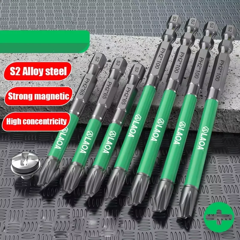LAOA S2 Steel PH2 Phillips Screwdriver Bit Strong Magnetic Tip Electrician Maintenance Accessory
LAOA S2 Steel PH2 Phillips Screwdriver Bit Strong Magnetic Tip Electrician Maintenance Accessory
