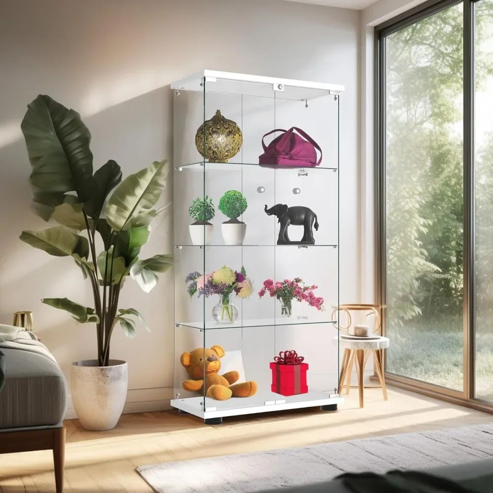 Glass Display Cabinet, Quick-Install Style 4-Shelf Curio Cabinet 5mm Tempered Glass Floor Standing Bookshelf
Glass Display Cabinet, Quick-Install Style 4-Shelf Curio Cabinet 5mm Tempered Glass Floor Standing Bookshelf