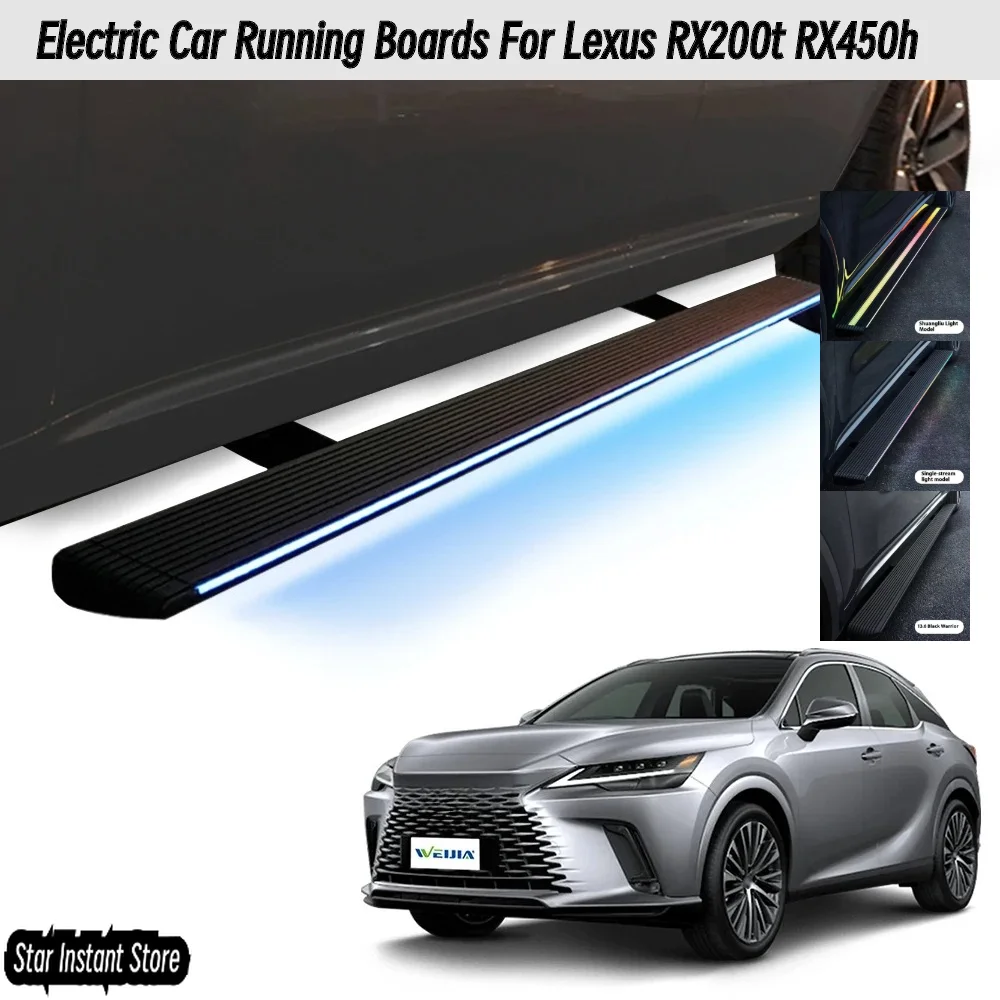 Автоматические выдвижные подножки для Lexus RX200t RX450h, электрические боковые ступеньки со светодиодной подсветкой, тихие ступеньки из алюминиевого сплава двигателя 
Автоматические выдвижные подножки для Lexus RX200t RX450h, электрические боковые ступеньки со светодиодной подсветкой, тихие ступеньки из алюминиевого сплава двигателя