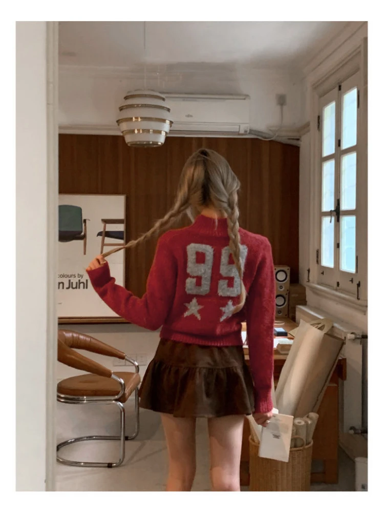 HOUZHOU Red Letter Jacquard Women Sweater Long Sleeve Vintage Harajuku and High Waist Korean Fashion Skirt Suit Preppy Casual
HOUZHOU Red Letter Jacquard Women Sweater Long Sleeve Vintage Harajuku and High Waist Korean Fashion Skirt Suit Preppy Casual