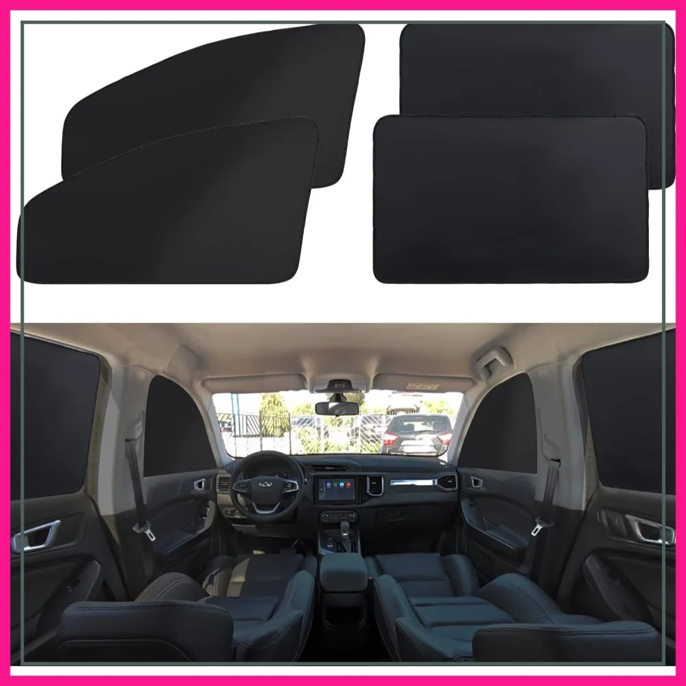 Car Window Shades 4 Pack - 100% Block Light Sun Shade for Side Windows, Keep Car Cooler for Camping & Privacy
Car Window Shades 4 Pack - 100% Block Light Sun Shade for Side Windows, Keep Car Cooler for Camping & Privacy