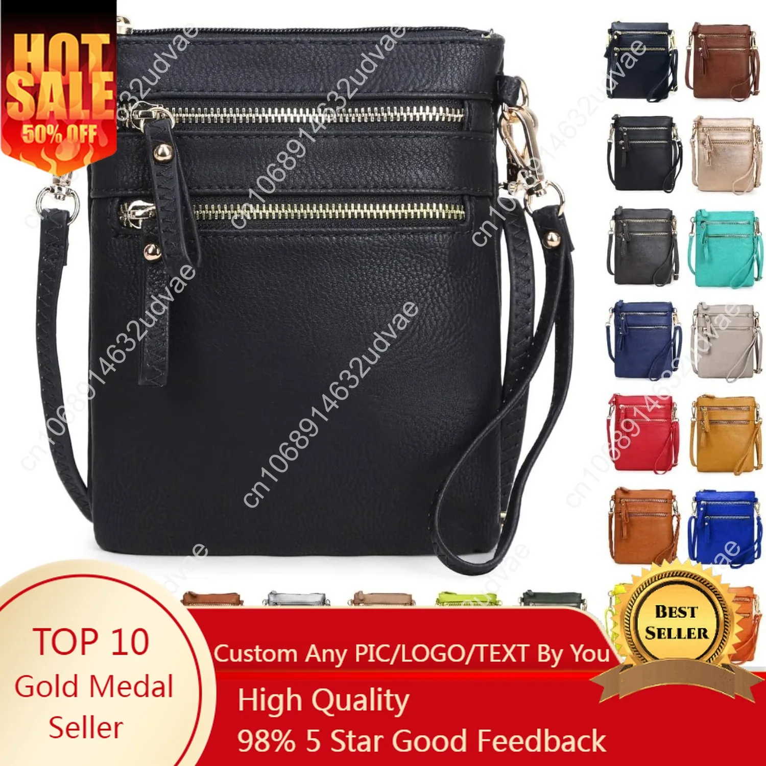 Solene Small Crossbody Bag for Women, Multi Zip Pockets with Detachable Wristlet, Lightweight Travel Purse, Cell Phone Pouch
Solene Small Crossbody Bag for Women, Multi Zip Pockets with Detachable Wristlet, Lightweight Travel Purse, Cell Phone Pouch