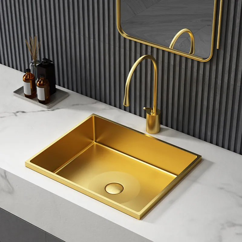 Semi-embedded Taichung basin, bathroom, stainless steel wash basin, single basin, hotel light luxury washbasin, household wash
Semi-embedded Taichung basin, bathroom, stainless steel wash basin, single basin, hotel light luxury washbasin, household wash