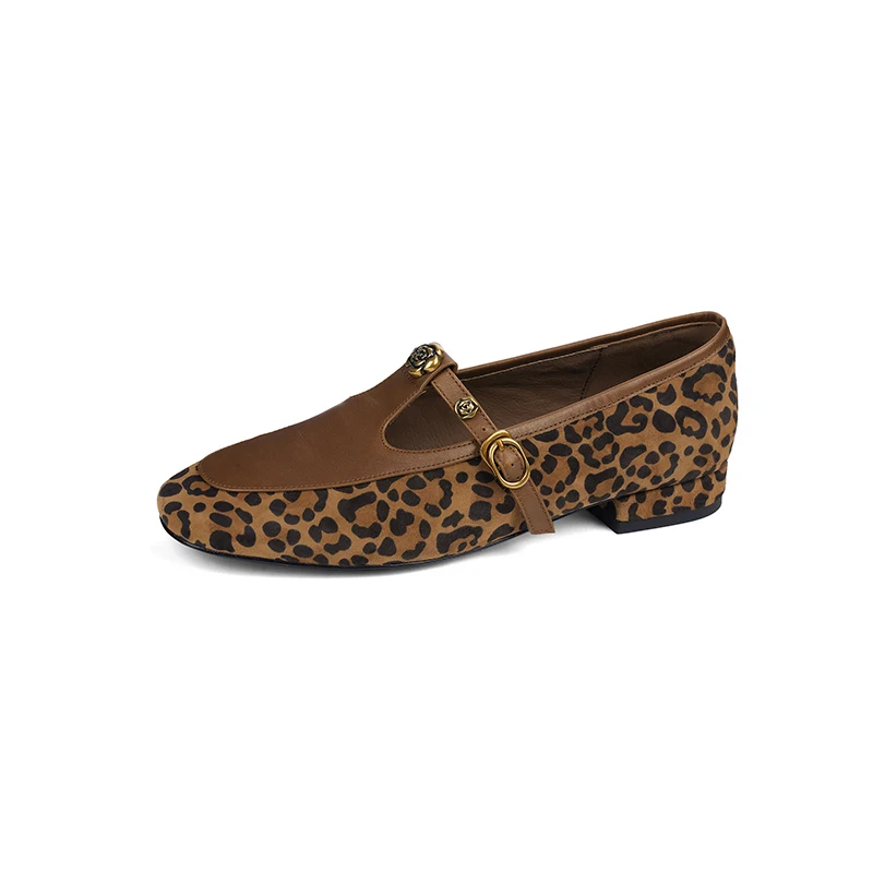 Woman Sexy Leopard Flats Belt Buckle Spring Simple Flats T-Strap Girls Mary Jane Round Toe Genuine Leather Soft Shoes
Woman Sexy Leopard Flats Belt Buckle Spring Simple Flats T-Strap Girls Mary Jane Round Toe Genuine Leather Soft Shoes