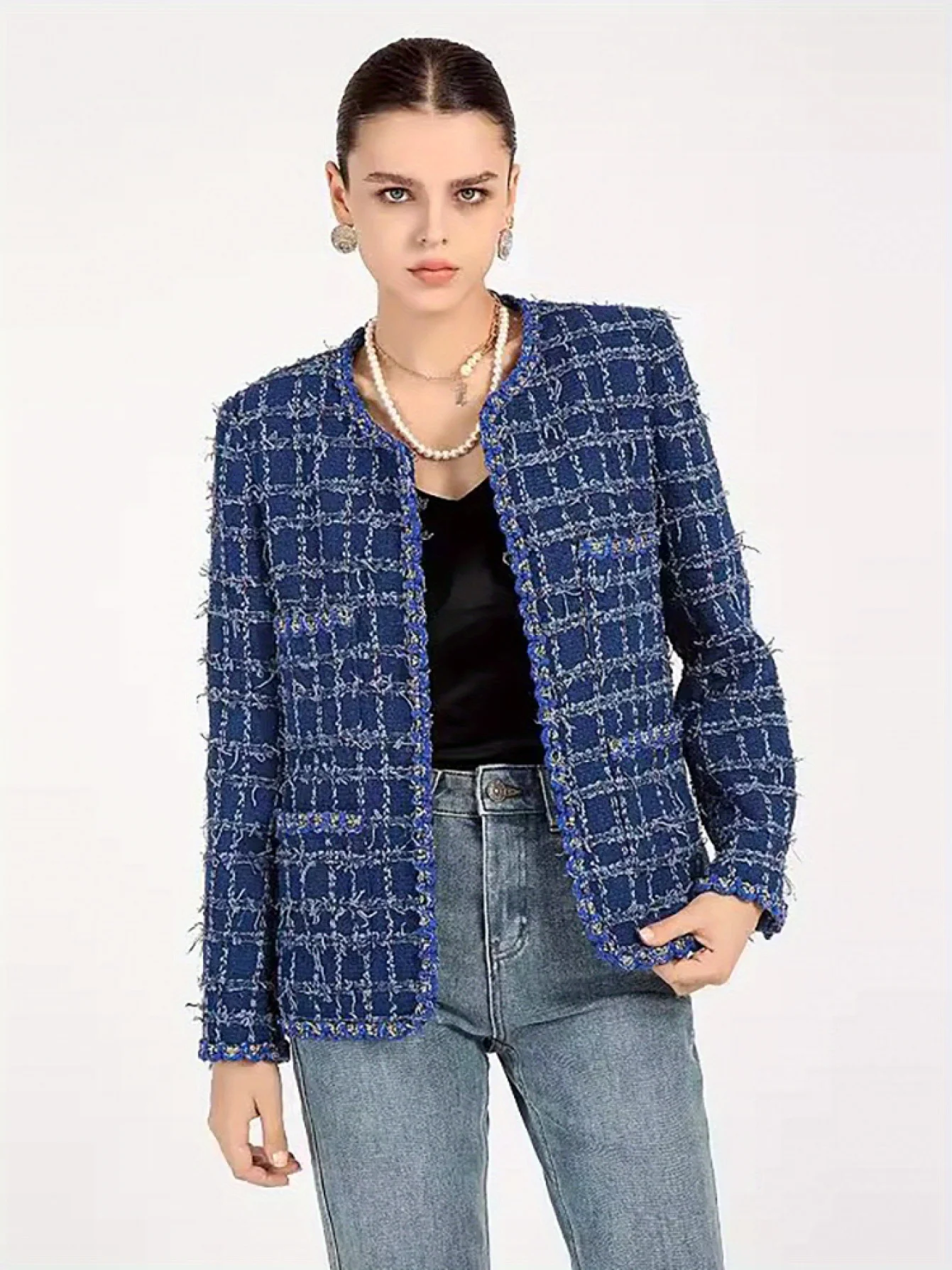 2026 fashionable and elegant round neck light luxury socialite high-end temperament design sense tweed casual versatile jacket
2026 fashionable and elegant round neck light luxury socialite high-end temperament design sense tweed casual versatile jacket