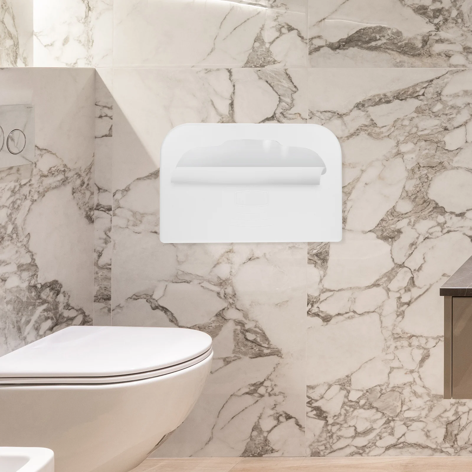 Plastic Toilet Seat Cover Dispenser 417x55x270mm Wall Mounted Bathroom Holder Large Capacity Storage Modern Design Easy Install
Plastic Toilet Seat Cover Dispenser 417x55x270mm Wall Mounted Bathroom Holder Large Capacity Storage Modern Design Easy Install