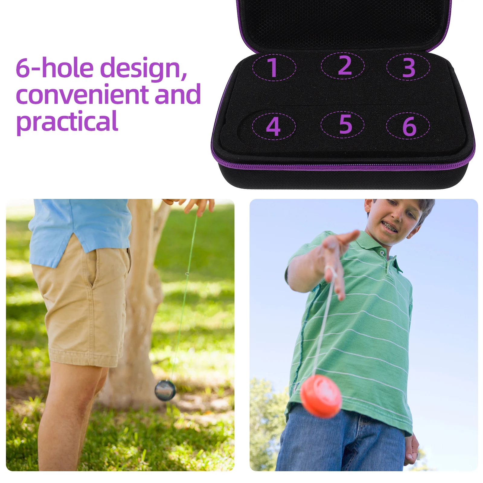 Yoyo Storage Bag Yo-Yo Accessories Carrier 6-Hole Lightweight Pouch Durable
Yoyo Storage Bag Yo-Yo Accessories Carrier 6-Hole Lightweight Pouch Durable