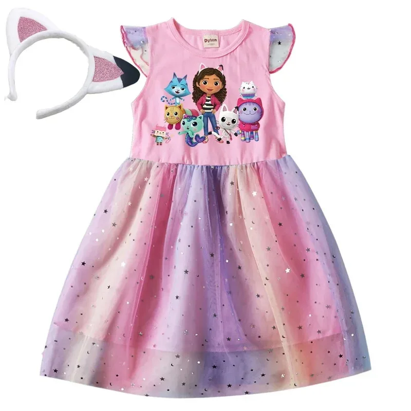 Kids Gabby's Dollhouse Cats Princess Dress Summer Casual Girls Rainbow Mesh Dress Children Carnival Wedding Birthday Party Dress
Kids Gabby's Dollhouse Cats Princess Dress Summer Casual Girls Rainbow Mesh Dress Children Carnival Wedding Birthday Party Dress