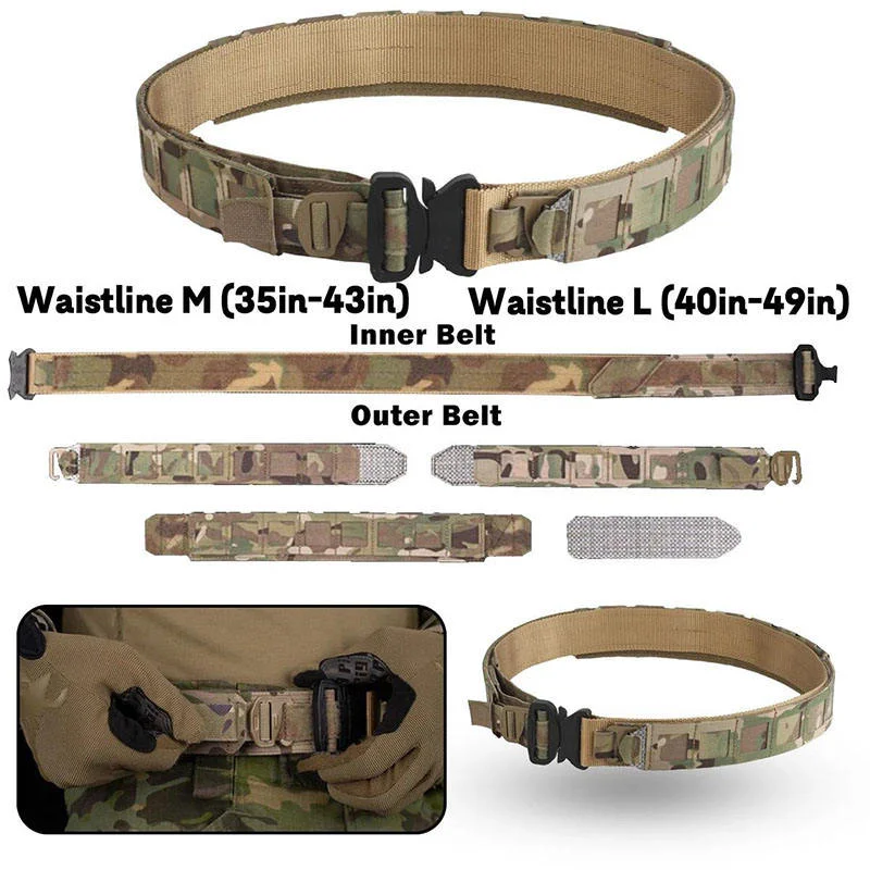 PHC tactical Training Waist Belt Batle belt quick release metal buckle MOLLE belt outdoor hunting gear iron style
PHC tactical Training Waist Belt Batle belt quick release metal buckle MOLLE belt outdoor hunting gear iron style