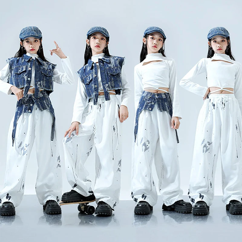 Kids Kpop Jazz Dance Costume Girls Hip Hop Stage Outfit Children Fashion Street Dance Clothes White Tops Shuffle Pants VDL2152
Kids Kpop Jazz Dance Costume Girls Hip Hop Stage Outfit Children Fashion Street Dance Clothes White Tops Shuffle Pants VDL2152