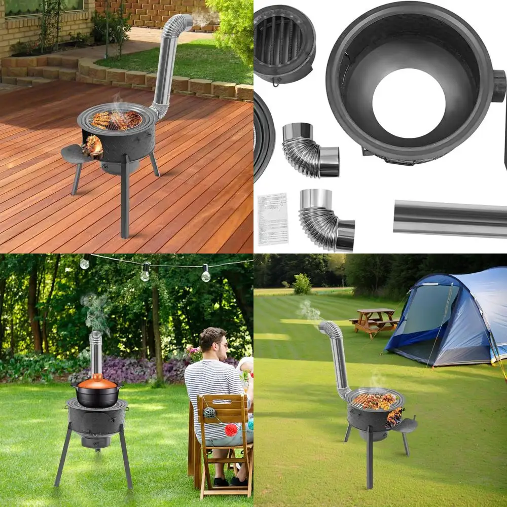 Многофункциональная дровяная печь со стойкой для гриля, большой портативный угольный гриль, съемная походная печь с дымоходами и
Многофункциональная дровяная печь со стойкой для гриля, большой портативный угольный гриль, съемная походная печь с дымоходами и