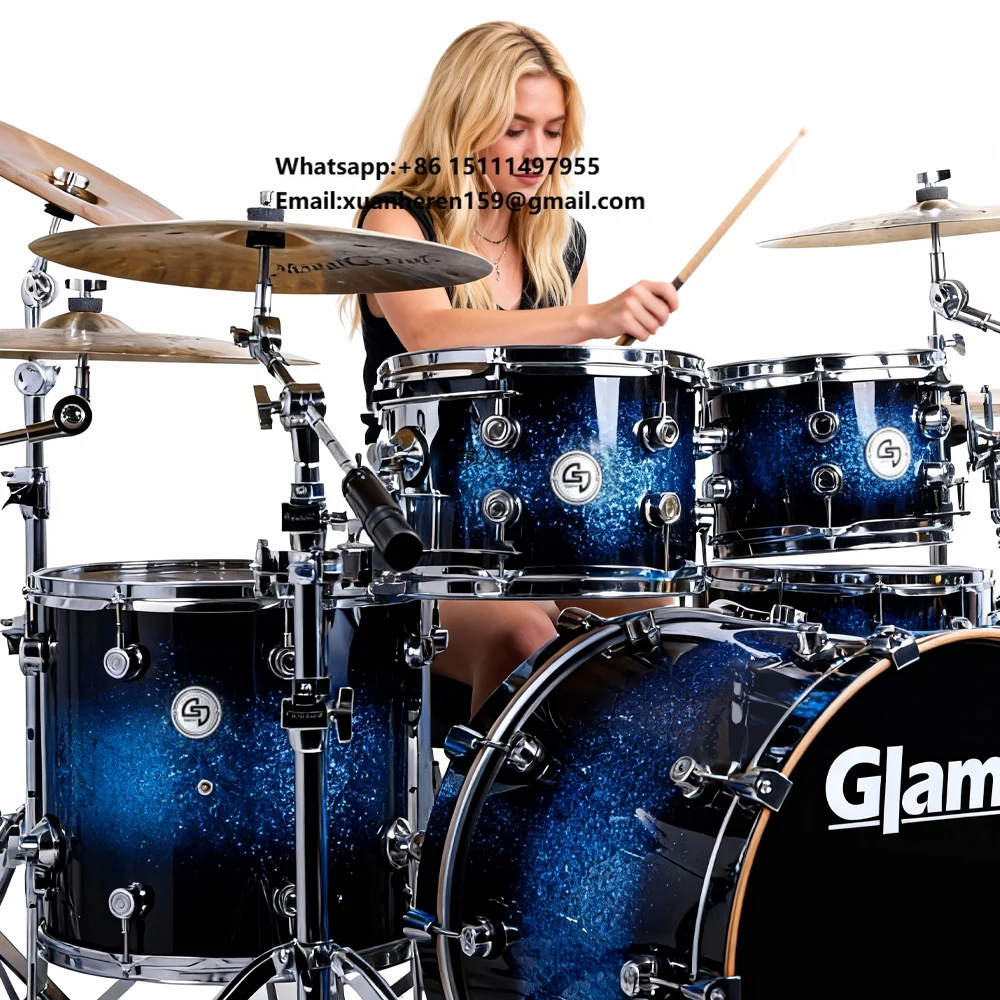 Glamor Professional Portable Drum Kits High Quality Musical Instrument Series Green Blue Spotlight Tambourine Drum Sets
Glamor Professional Portable Drum Kits High Quality Musical Instrument Series Green Blue Spotlight Tambourine Drum Sets