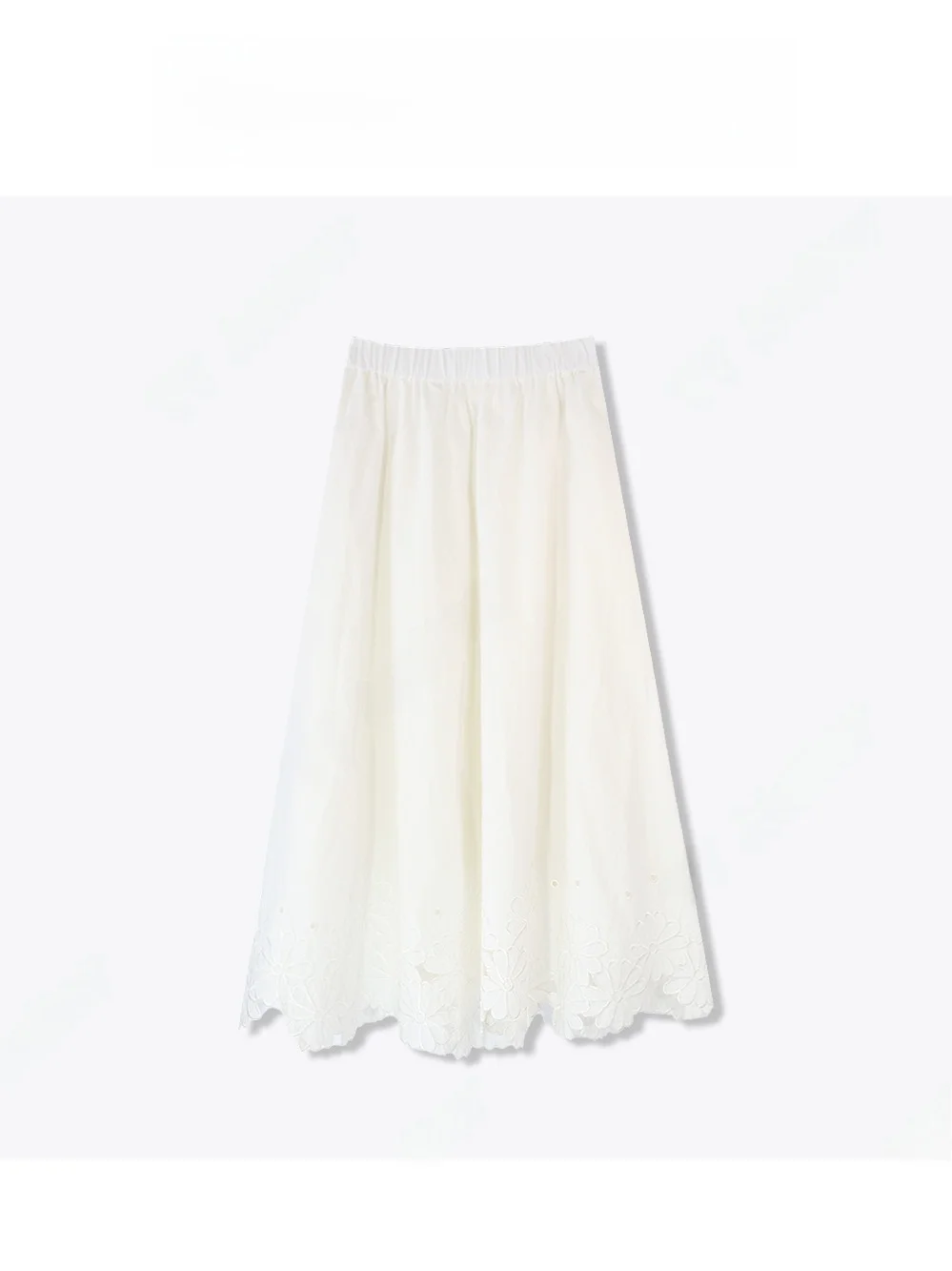 TT f-length Skirt with Lace Trimming in White Versatile Spring Summer New Arrival A-line Cotton Midi Skirt
TT f-length Skirt with Lace Trimming in White Versatile Spring Summer New Arrival A-line Cotton Midi Skirt