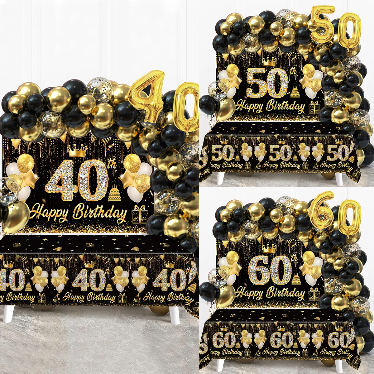Black Gold Birthday Decoration Birthday Balloon Garland Arch Birthday Tablecloth Backdrop 30 40 50 Year Old Birthday Anniversary 
Black Gold Birthday Decoration Birthday Balloon Garland Arch Birthday Tablecloth Backdrop 30 40 50 Year Old Birthday Anniversary
