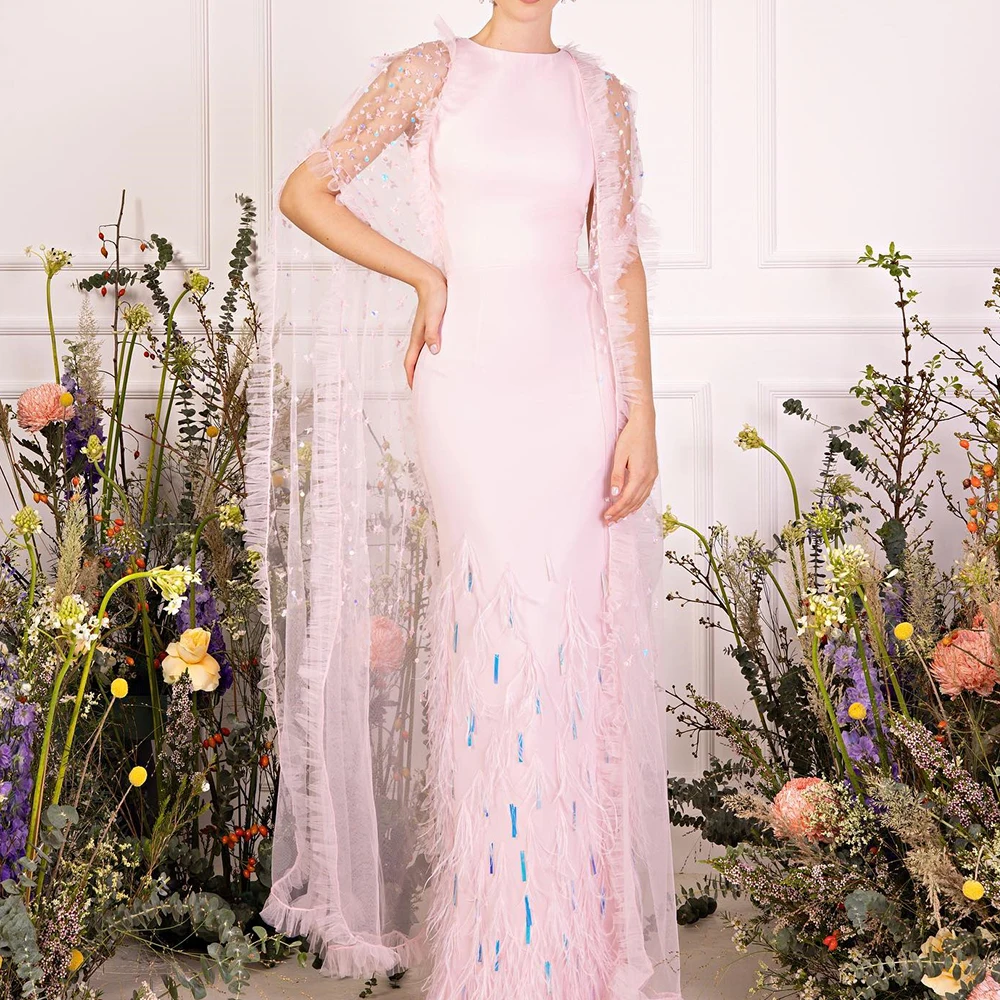 Customized Luxury Satin Straight Feathers Sequined Evening Dress Temperament Floor Length Crew neck فساتين سهره نسائيه فخمة
Customized Luxury Satin Straight Feathers Sequined Evening Dress Temperament Floor Length Crew neck فساتين سهره نسائيه فخمة