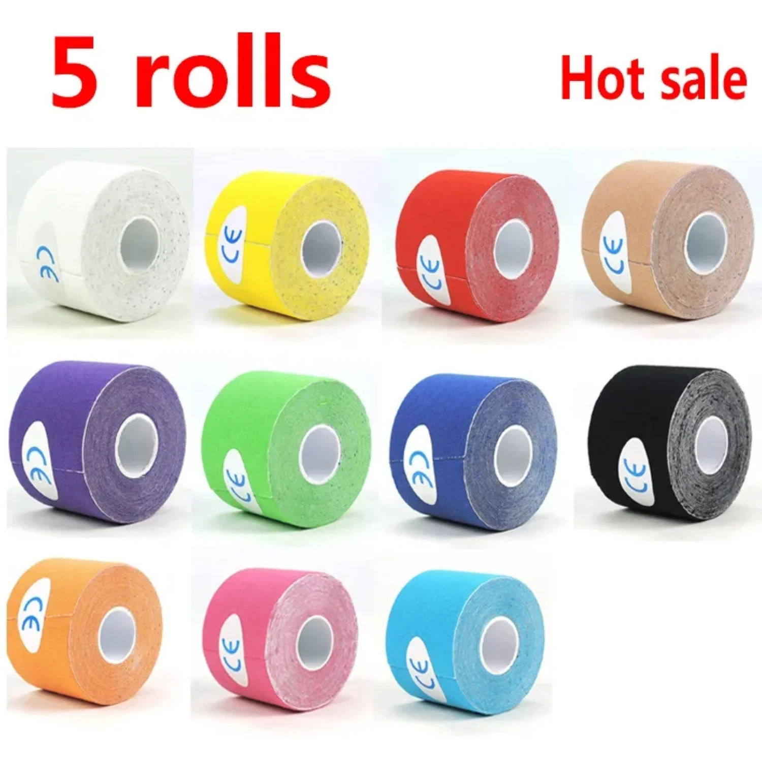 5 roll Kinesiology Sports Tape Athletic Strapping Gym Tennis Fitness Running Bandage Knee Muscle Pain Relief Knee Pads Care
5 roll Kinesiology Sports Tape Athletic Strapping Gym Tennis Fitness Running Bandage Knee Muscle Pain Relief Knee Pads Care