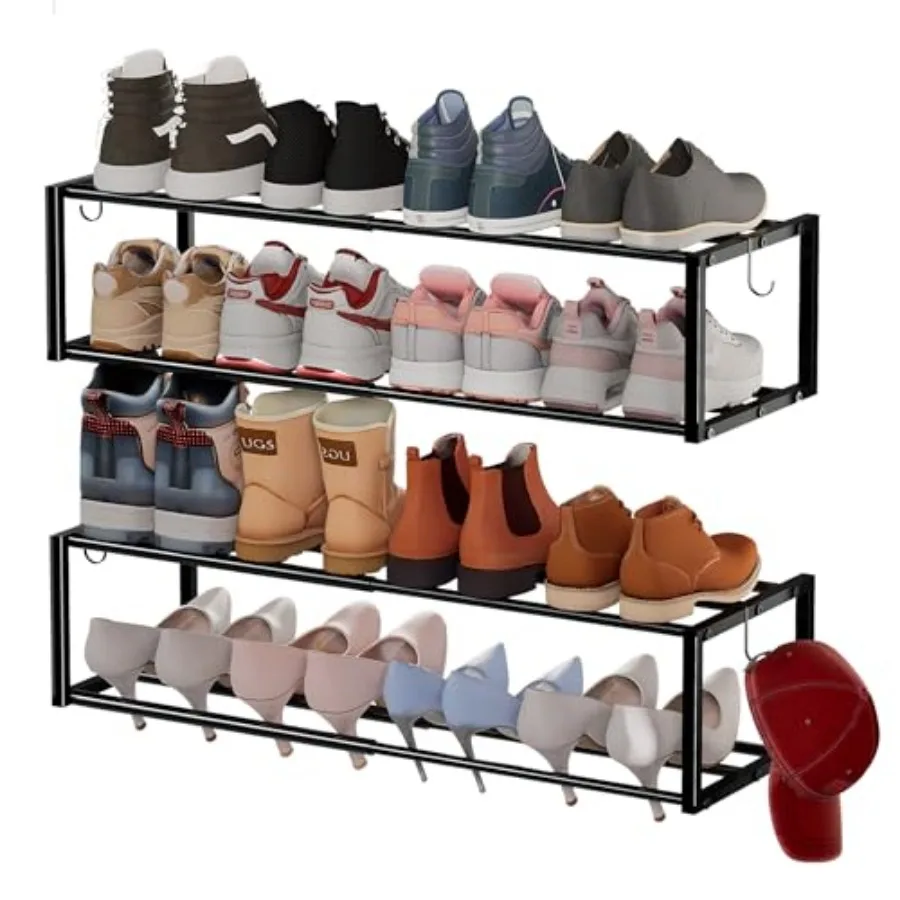 2 Pack Expandable Wall Mounted Shoe Rack, 17"-31" Adjustable Hanging Shoe Rack Holds 16 Pairs, Heavy Duty Metal Shoe Holder wit
2 Pack Expandable Wall Mounted Shoe Rack, 17"-31" Adjustable Hanging Shoe Rack Holds 16 Pairs, Heavy Duty Metal Shoe Holder wit