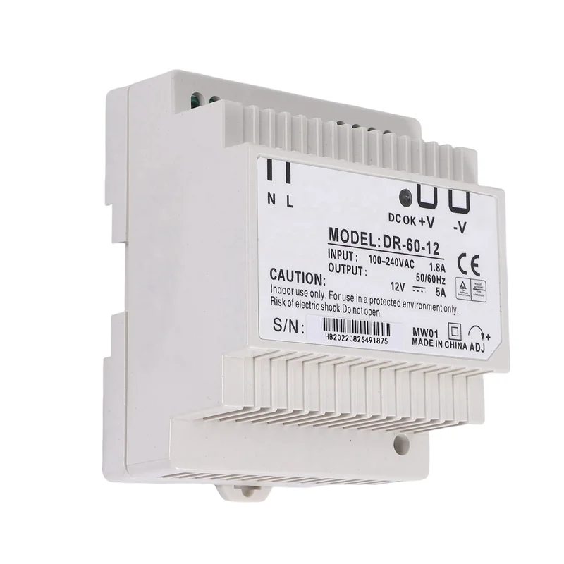 BAAG-Din Rail Блок питания 60 Вт 12 В преобразователь постоянного тока Dr-60-12 Источник питания 12 В 60 Вт хорошее качество
BAAG-Din Rail Блок питания 60 Вт 12 В преобразователь постоянного тока Dr-60-12 Источник питания 12 В 60 Вт хорошее качество