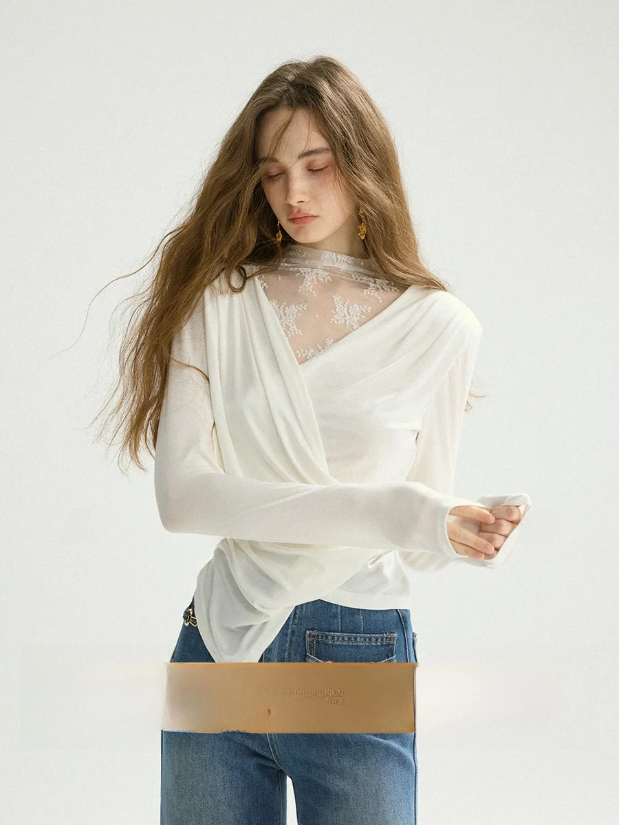 Ele Long Sve V-Ne Women's Chiffon Blouse Inner Wear Base irt White Color Spring Faion Design Sense Base irt
Ele Long Sve V-Ne Women's Chiffon Blouse Inner Wear Base irt White Color Spring Faion Design Sense Base irt