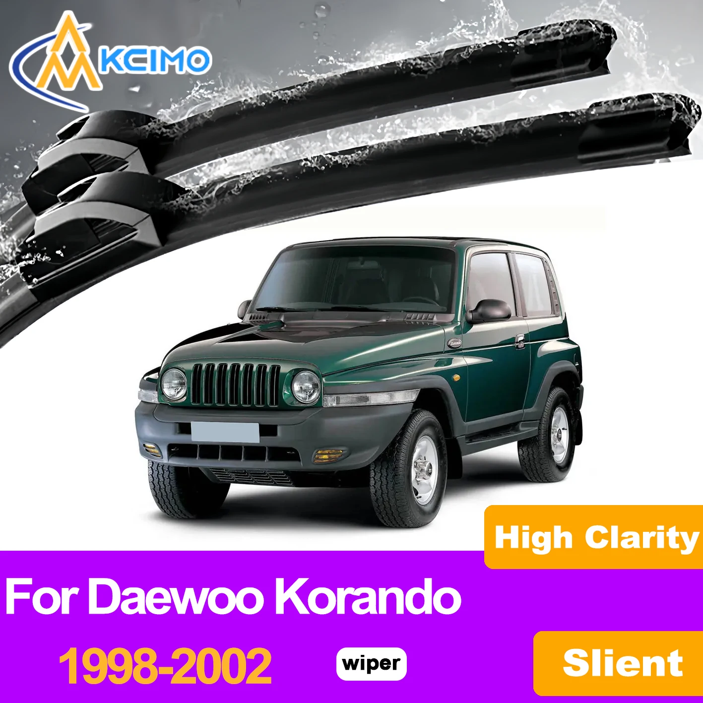 KCIMO 2PCS Front Windshield Wiper Blades For Daewoo Korando 1998-2002, Premium Quality Natural Rubber Enhanced Visibility
KCIMO 2PCS Front Windshield Wiper Blades For Daewoo Korando 1998-2002, Premium Quality Natural Rubber Enhanced Visibility