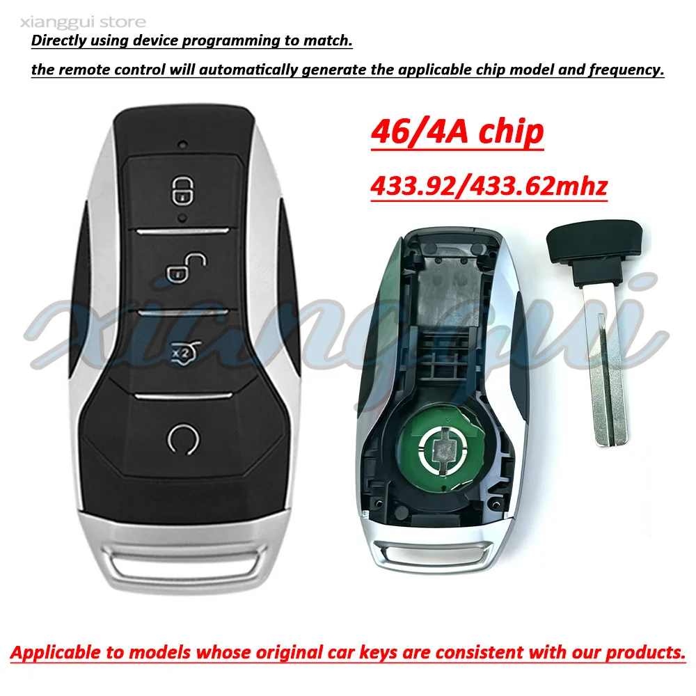 4A/46chip 433.92/433.62mhz Car Key Remote for BYD Song Atto Tang Han
4A/46chip 433.92/433.62mhz Car Key Remote for BYD Song Atto Tang Han