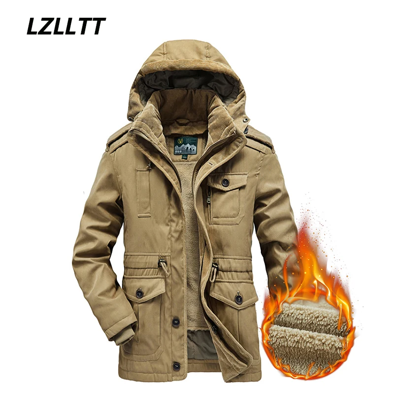 Winter New Men Fleece Warm Hooded Parka Men Fashion Casual Thick Windproof Military Jacket Coat Men High Quality Overcoat Male
Winter New Men Fleece Warm Hooded Parka Men Fashion Casual Thick Windproof Military Jacket Coat Men High Quality Overcoat Male