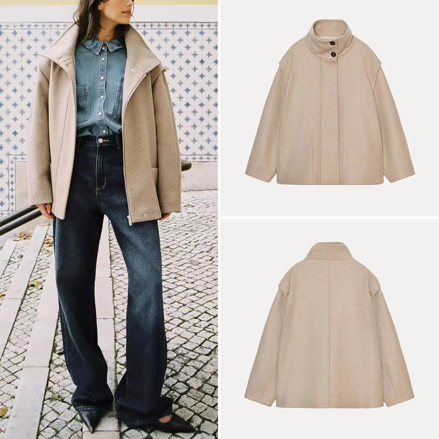 Женское модное короткое пальто с высоким воротником, зимняя верхняя одежда свободного кроя с длинными рукавами и застежкой-молнией
Женское модное короткое пальто с высоким воротником, зимняя верхняя одежда свободного кроя с длинными рукавами и застежкой-молнией