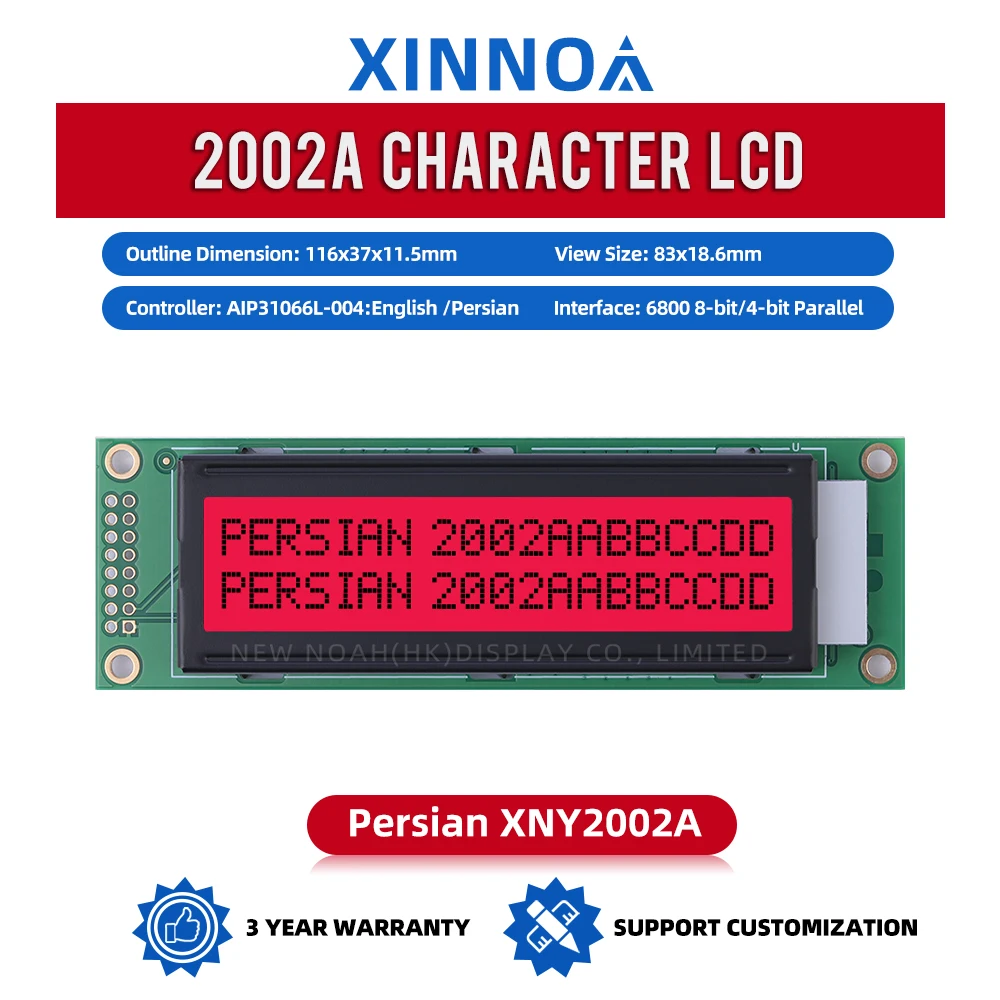 Персидский красный свет, черные буквы 2002A, ЖК-модуль 2*20, 2X20 2002 ST7066U, двухрядный интерфейсный экран, гарантия качества
Персидский красный свет, черные буквы 2002A, ЖК-модуль 2*20, 2X20 2002 ST7066U, двухрядный интерфейсный экран, гарантия качества