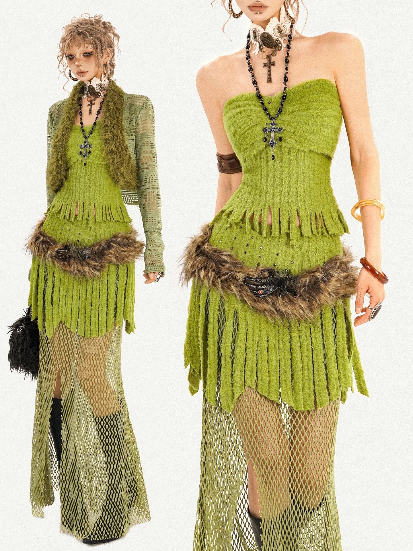 Nico Molly Green Atmosphere Small Batch Spicy Girl Plush Sequin Grid Long Dress Set Women's Fashion Set Autumn Long Sleeve
Nico Molly Green Atmosphere Small Batch Spicy Girl Plush Sequin Grid Long Dress Set Women's Fashion Set Autumn Long Sleeve