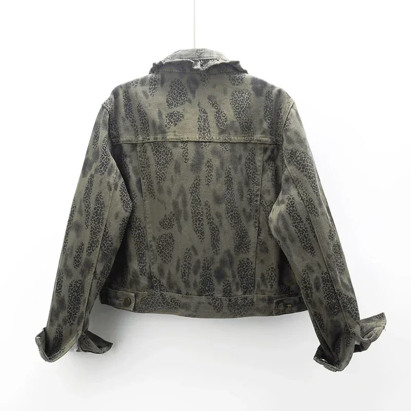 Ruffles Leopard Print Pocket Denim Jacket Women Cowboy Outerwear Chaquetas Mujer Spring Autumn Loose Short Jeans Jacket Female
Ruffles Leopard Print Pocket Denim Jacket Women Cowboy Outerwear Chaquetas Mujer Spring Autumn Loose Short Jeans Jacket Female