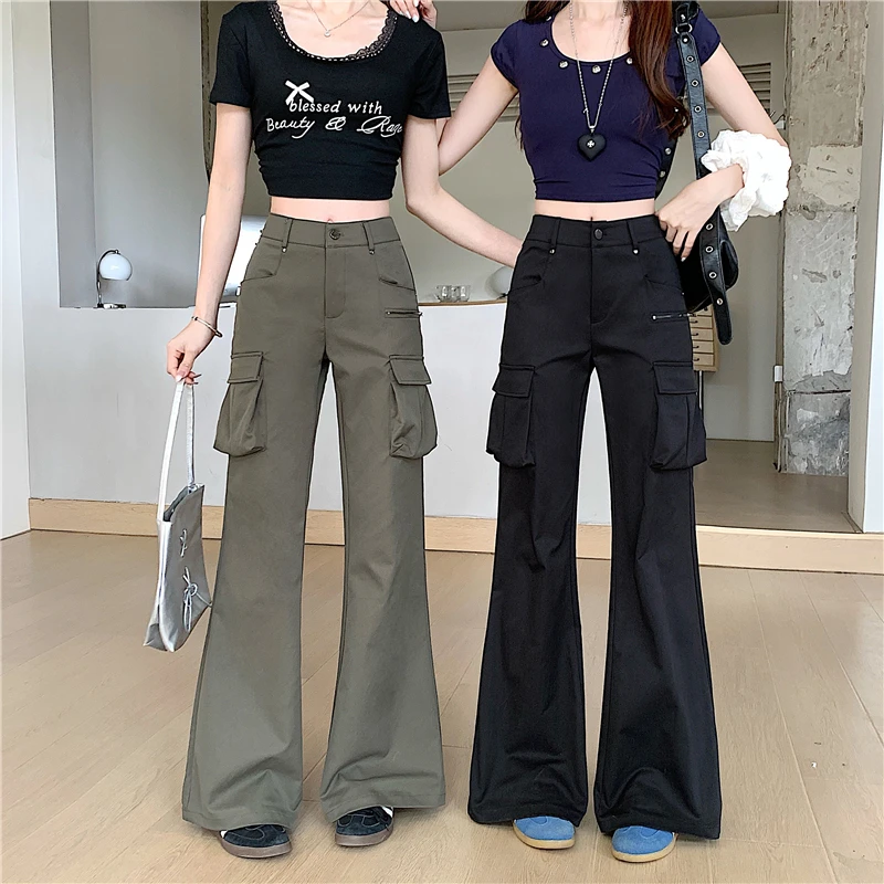 Модные женские брюки-клеш с высокой талией для похудения, весна-лето 2026, компактный размер, широкие штанины
Модные женские брюки-клеш с высокой талией для похудения, весна-лето 2026, компактный размер, широкие штанины