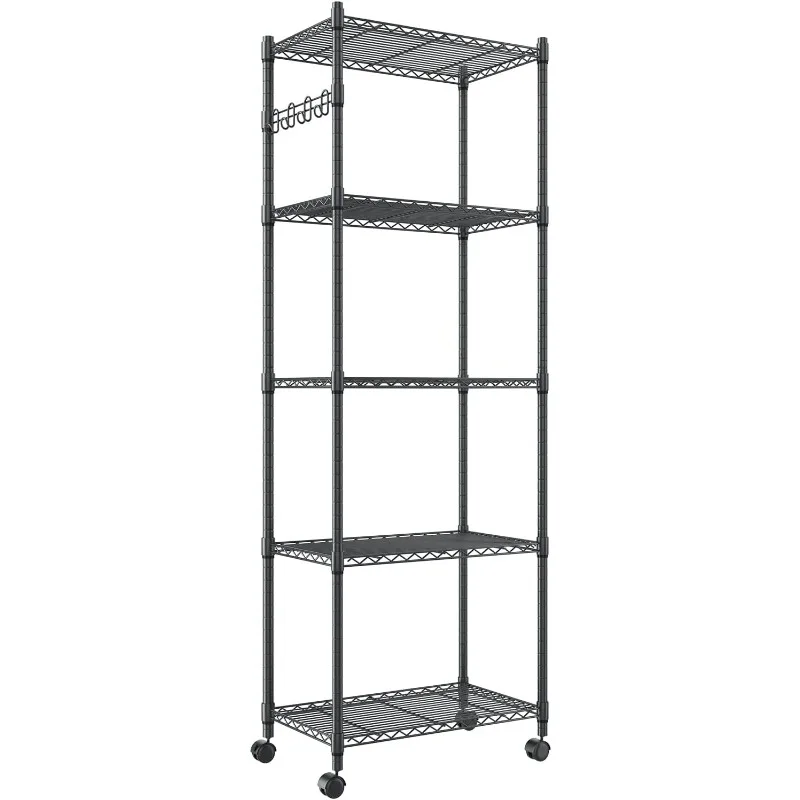 Devo Shelving Unit, Heavy Duty Shelving, Storage Shelves with Wheels, Metal Storage Rack for Laundry Bathroom Kitchen Garage
Devo Shelving Unit, Heavy Duty Shelving, Storage Shelves with Wheels, Metal Storage Rack for Laundry Bathroom Kitchen Garage