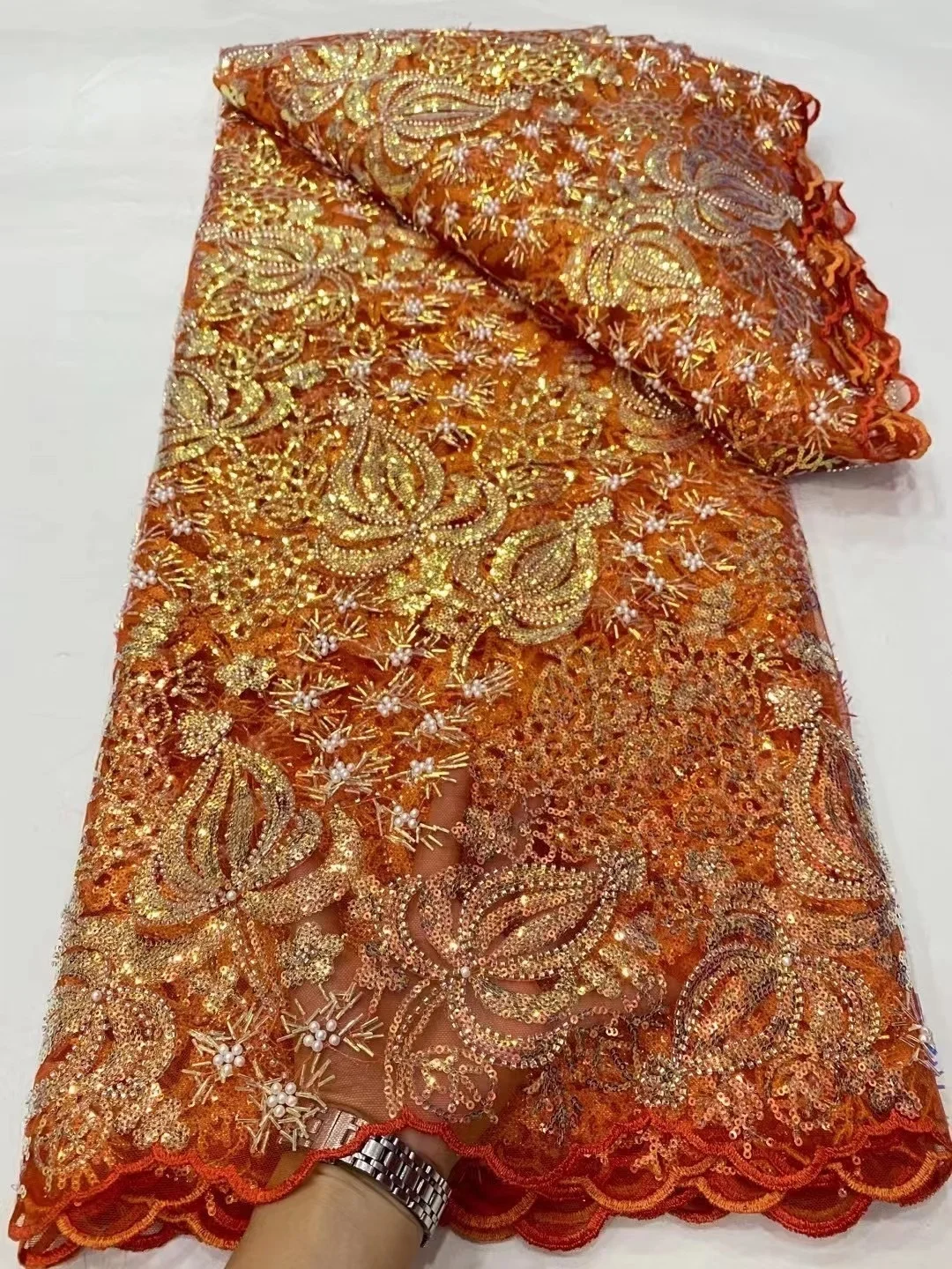 French Velvet Sequins Lace Fabric 2024 High Quality Nigerian African Tulle Beaded Lace Fabric With Beads For Party Wedding Dress
French Velvet Sequins Lace Fabric 2024 High Quality Nigerian African Tulle Beaded Lace Fabric With Beads For Party Wedding Dress